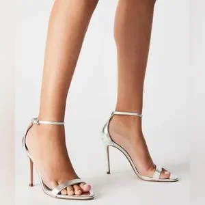 【Steve Madden】TECY-R SILVER アンクルストラップ サンダル TECY-R Silver Rhinestones Ankle Strap High Heels | Women's